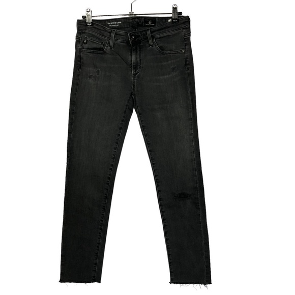 AG Adriano Goldschmied Stevie Capri Faded Black Cropped Skinny Jeans 26 - Picture 2 of 2